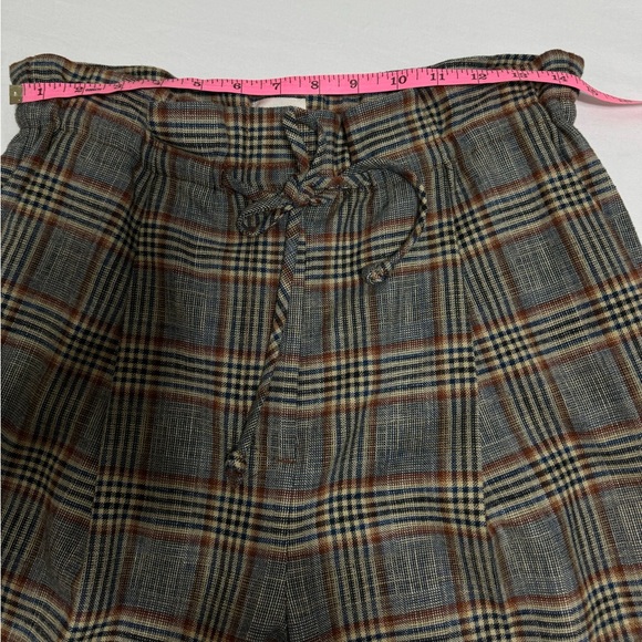 Wilfred Tie Front Check Pant Aritzia Women M High rise  Waist Tie Zippers - Picture 3 of 5